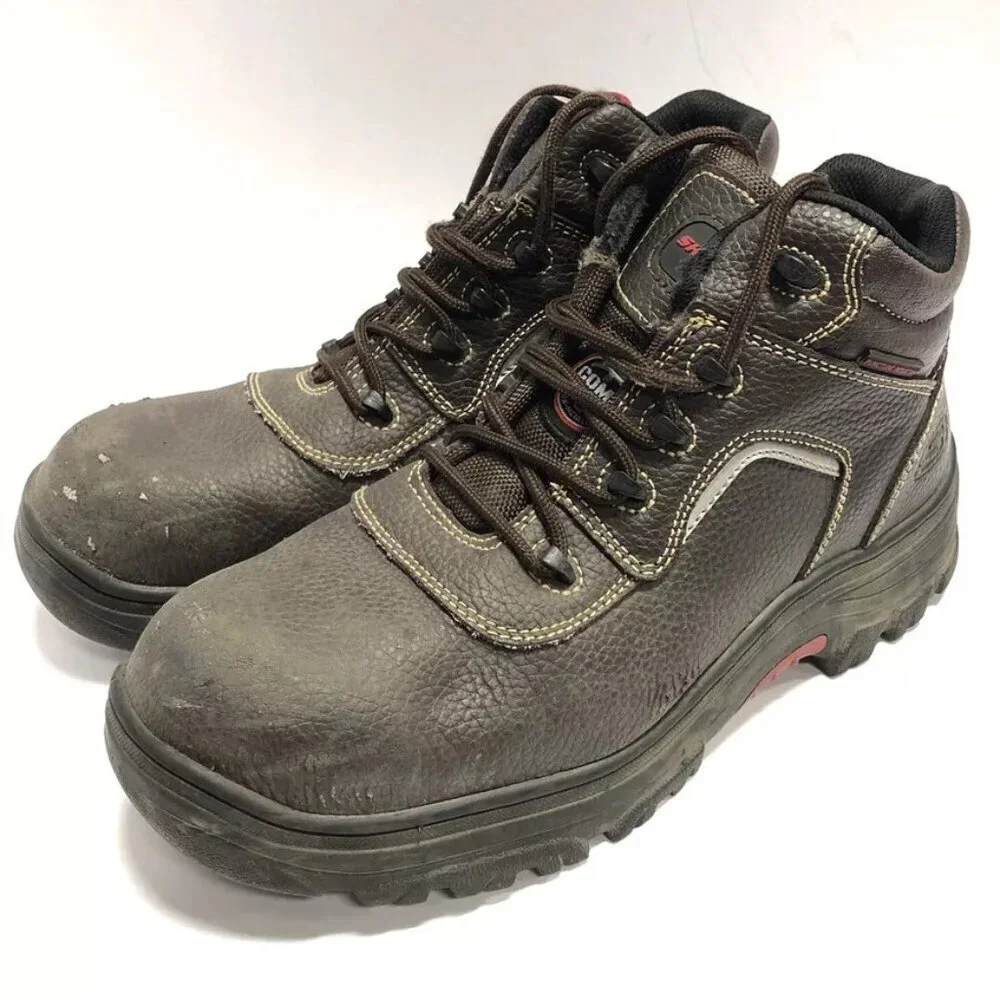 Skechers Men’s Burgin-Sosder Brown Composite Toe Work Boots, Size 11 M
